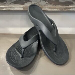 CROCS Kadee II Womens Sz 11 Black Flip Flop Thong Sandals Slip On Comfort Water